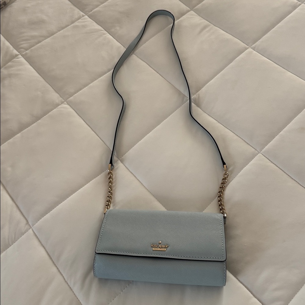 Kate Spade sky/light Blue Shoulder Bag with Gold Chain